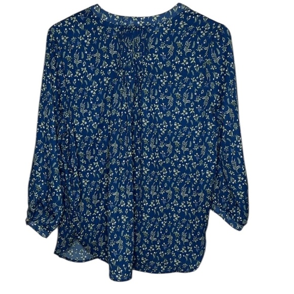 Jachs Girlfriend Blue Floral Button Blouse Women Size M - Picture 7 of 7
